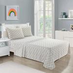 Heritage Kids 3 Piece Twin Sheet Set – Rainbow Print – Includes Flat Sheet, Fitted Sheet & Pillowcase – Soft Microfiber Bedding for Girls – Fits Standard Twin Bed