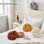 Uvvyui Knot Pillows, 14 Inch Decorative Throw Pillows Round Pillows Cushion, Soft Handmade Knotted Ball Pillow Plush Cushion Home Decor for Bed Couch Living Room (Ivory, 14 Inch)