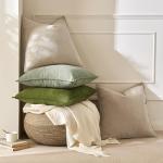 MIULEE Pack of 2 Sage Green Decorative Pillow Covers 20x20 Inch Soft Chenille Luxurious Couch Throw Pillows Farmhouse Cushion Covers with Elegant Design for Sofa Bedroom Living Room Home Decor