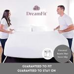 DreamFit DreamCool 100% Egyptian Cotton Cooling Bed Sheet Set with Elastic Corner Straps 400 Thread Count Extra Deep Pocket Crafted in USA King Sheet Set White
