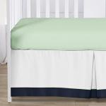 Sweet Jojo Designs Navy Blue Woodland Deer Boy Baby Crib Bedding Set for Infant Nursery Room Quilt, Fitted Sheet, Skirt, Diaper Stacker - 5pc - Mint Green and Grey Woodsy Forest Arrow