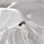 Erosebridal Hotel White Duvet Cover Queen Silk Like Satin Bedding Set Summer Reversible Quilt Comforter Cover Honeymoon Sexy Luxury Soft Lightweight Brushed Bedspreads for Farmhouse Room Decor
