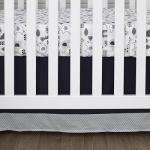 NoJo Love You to The Moon - Navy, Grey and Blue 4 Piece Nursery Crib Bedding Set with Comforter, Fitted Crib Sheet, Dust Ruffle, Diaper Stacker