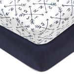 HonestBaby unisex-baby Classics Fitted Crib Sheets Set Standard Mattress, 100% Organic Cotton Baby Boys, Girls, Neutral, 1 Pack - White (Mini), One Size