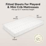2-Pack Mini Crib Sheets Fitted - 38x26 Pack N Play Sheets for Pack and Play Mattress, Organic Cotton, Soft & Breathable Playard Bedding, Neutral Mini Toddler Bed Cover for Boys, Girls (Nordic)