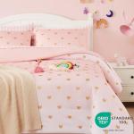 Wink Deer Twin Comforter Set with Sheets for Girls-5 Pieces Twin Bedding Sets with Pink Comforter, Sheets, Pillowcase & Sham for Kids (Pink Gold Heart, 66" X 86")