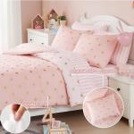 Wink Deer Twin Comforter Set with Sheets for Girls-5 Pieces Twin Bedding Sets with Pink Comforter, Sheets, Pillowcase & Sham for Kids (Pink Gold Heart, 66" X 86")