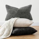 MIULEE Pack of 2 Couch Throw Pillow Covers 18x18 Inch Neutral Beige Modern Boho Accent Decorative Pillow Covers Soft Chenille Farmhouse Cushion Covers for Home Decor Bed Sofa Living Room
