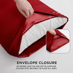 Juicy Couture Full Size Silk Satin Bed Sheet Set, Deep Pocket Silky Full Sheet Set with 1 Fitted Sheet, 1 Flat Sheet and 2 Pillow Case, Wrinkle Resistant and Anti Pilling Bed Sheets - Red
