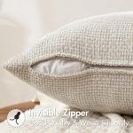 MIULEE Pack of 2 Couch Throw Pillow Covers 18x18 Inch Neutral Beige Modern Boho Accent Decorative Pillow Covers Soft Chenille Farmhouse Cushion Covers for Home Decor Bed Sofa Living Room