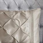 Madison Park Laurel Cozy Comforter Set - Traditional Tufted Faux Silk Design, All Season Down Alternative Bedding with Matching Shams, Decorative Pillow, Taupe King(104"x92") 7 Piece
