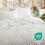 Bedsure Boho Tufted Queen Comforter Set - White Boho Bedding Comforter Sets, 3 Pieces Farmhouse Shabby Chic Embroidery Bed Set, Soft Fluffy Cozy Arch Pattern Comforter for All Seasons