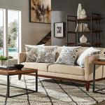 Phantoscope Set of 4 New Living Series Fall Leaf Geometric Coffee Throw Decorative Pillow Cover Cushion Cover 18 x 18 inches 45 x 45 cm