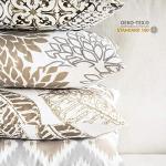 Phantoscope Set of 4 New Living Series Fall Leaf Geometric Coffee Throw Decorative Pillow Cover Cushion Cover 18 x 18 inches 45 x 45 cm