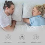 Pharmedoc Adjustable Shredded Memory Foam Bed Pillow - Perfect for Side Sleeper - Rectangular - Neck Support for Pain Relief - Queen Size - Extra Filling Pack
