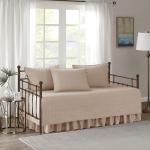 Comfort Spaces Daybed Cover - Luxe Double Sided-Quilting, All Season Cozy Bedding with Bedskirt, Matching Shams, Kienna Blush 75"x39" 5 Piece