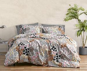 MARIMEKKO - King Comforter Set, Cotton Percale Bedding with Matching Shams, Stylish Modern Home Decor (Pieni Letto Multi, King)