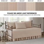 Comfort Spaces Daybed Cover - Luxe Double Sided-Quilting, All Season Cozy Bedding with Bedskirt, Matching Shams, Kienna Blush 75"x39" 5 Piece