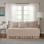 Comfort Spaces Daybed Cover - Luxe Double Sided-Quilting, All Season Cozy Bedding with Bedskirt, Matching Shams, Kienna Blush 75"x39" 5 Piece