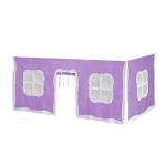 Max & Lily Underbed Curtain for Low Bunk Bed/Low Loft Bed, Play Curtain for Kids, Cotton Privacy Curtain for Bottom Bunk, 2 Panel Curtain Set Purple/White