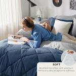 Bedsure Twin Comforter Set - 5 Pieces Reversible Navy Bedding, Twin Size Bed Set for All Seasons, Bed in a Bag with Down Alternative Comforter, Sheets, Pillowcase & Sham