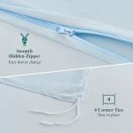 WhatsBedding 3 Pieces Duvet Cover Set Queen Size - Prewashed Bedding Set, Extra Comfy & Breathable Cooling Comfoter Cover, 1 Duvet Cover and 2 Pillowcases, 90”x90” (Light Blue, Queen)
