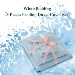 WhatsBedding 3 Pieces Duvet Cover Set Queen Size - Prewashed Bedding Set, Extra Comfy & Breathable Cooling Comfoter Cover, 1 Duvet Cover and 2 Pillowcases, 90”x90” (Light Blue, Queen)