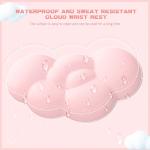 ATTACK SHARK Cloud Mouse Pad Wrist Support and Keyboard Wrist Rest,Ergonomic Design for Typing Pain Relief,Memory Foam Wrist Rest Leather Cup Coaster,Lightweight Desk Gel Hand Wrist Rests(Pink)