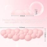 ATTACK SHARK Cloud Mouse Pad Wrist Support and Keyboard Wrist Rest,Ergonomic Design for Typing Pain Relief,Memory Foam Wrist Rest Leather Cup Coaster,Lightweight Desk Gel Hand Wrist Rests(Pink)