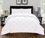 Elegant Comfort 401RW-Pintuck-Duvet-K-White Luxury Super-Soft Coziest 1500 Thread Count3-Piece Pintuck Design Duvet Cover Set, (Insert Comforter Protector) Wrinkle, King/California King, White