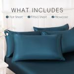 Sleeplite 4 Piece Luxury Satin Bed Sheets Set with Pillowcases - Ultra Soft & Silky, Hypoallergenic & Wrinkle-Free, Hotel Quality Comfort Bedding, Size Full, Navy Blue