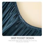 Sleeplite 4 Piece Luxury Satin Bed Sheets Set with Pillowcases - Ultra Soft & Silky, Hypoallergenic & Wrinkle-Free, Hotel Quality Comfort Bedding, Size Full, Navy Blue