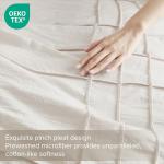 Comfort Spaces Cream Queen Size Comforter Set - 3 Pieces Pintuck Pleated Bedding Sets, All Season Lightweight, Extra Softness Pre-Washed Microfiber Queen Bed Set, Shams
