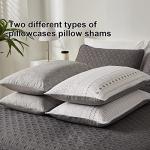 WONGS BEDDING Boho Comforter Set King Size,7 Pieces Grey White Geometric Bohemian Bed in a Bag Comforter Complete Striped Bedding Set for All Season with Sheets,Pillowcases & Shams Soft Microfiber