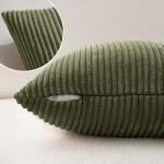 MIULEE Pack of 2 Pillow Covers Soft Soild Decorative Square Throw Pillow Covers Set Cushion Cases Pillowcases for Sofa Bedroom Car 18 x 18 Inch 45 x 45 Cm Olive Green