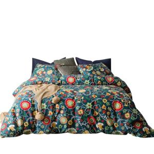 SUSYBAO Colorful Floral Duvet Cover Queen 100% Cotton Flower Duvet Cover 3 Piece Set 1 Multi-colored Cactus Botanical Duvet Cover with Zipper Ties 2 Pillowcases Luxury Soft Sunflower Print Bedding Set