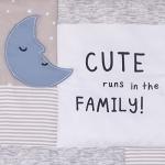 NoJo Carter's Blue Elephant - Chambray, Navy, Gray and White Elephant, Moon, Clouds and Stars 3 Piece Nursery Crib Bedding Set - Comforter, Fitted Crib Sheet and Crib Skirt
