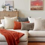 MIULEE Pack of 2 Fall Burnt Orange Decorative Pillow Covers 18x18 Inch Soft Chenille Couch Throw Pillows Farmhouse Cushion Covers for Home Decor Sofa Bedroom Living Room