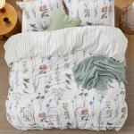 Bedsure Duvet Cover Queen Size - Reversible Cute Floral Duvet Cover Set with Zipper Closure, 3 Pieces White Bedding Set with 8 Corner Ties and 2 Pillow Shams 20"x26"