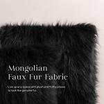 Phantoscope Pack of 2 Faux Fur Solid Throw Decorative Pillow Cover Cushion Covers Luxury Soft Decorative Pillowcase Fuzzy Pillow Covers for Bed/Couch,Black 20 x 20 Inches