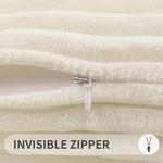 Simmore Decorative Fall Throw Pillow Covers 18x18 Set of 2, Soft Natural Plush Flannel Double-Sided Fluffy Couch Pillow Covers for Sofa Living Room, Cream White