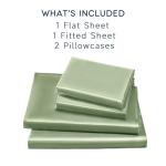 GOLAL Satin Sheets King Size - 4 Pieces Luxury Silky Soft Bed Sheets, Wrinkle-Free Sage Green Satin Silk Sheet Set with 1 Deep Pocket Fitted Sheet, 1 Flat Sheet, 2 Pillow Cases