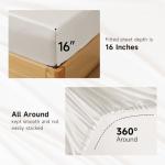 THXSILK Luxury Mulberry Silk Bed Sheets Set - 4pcs Silk Sheets Set 16" Deep Pocket - 1 Fitted Sheet, 1 Flat Sheet, 2 Pillowcases with Zipper Closure - Queen, White
