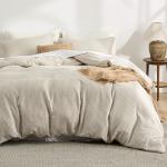 Bedsure Luxury Waffle Duvet Cover Queen Size - Textured Duvet Cover Set, Soft, Breathable Bedding Set (90"x90") with 2 Pillow Shams for All Season, Linen, Comforter Not Included