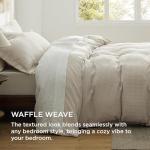 Bedsure Luxury Waffle Duvet Cover Queen Size - Textured Duvet Cover Set, Soft, Breathable Bedding Set (90"x90") with 2 Pillow Shams for All Season, Linen, Comforter Not Included