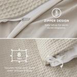 Bedsure Luxury Waffle Duvet Cover Queen Size - Textured Duvet Cover Set, Soft, Breathable Bedding Set (90"x90") with 2 Pillow Shams for All Season, Linen, Comforter Not Included