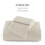 Bedsure Luxury Waffle Duvet Cover Queen Size - Textured Duvet Cover Set, Soft, Breathable Bedding Set (90"x90") with 2 Pillow Shams for All Season, Linen, Comforter Not Included
