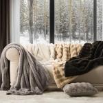 EVERGRACEHOME Ultra Soft Faux Fur Throw Blanket for Couch, Luxury Sculpted Texture Faux Rabbit Fur Blanket for Bed, Fluffy Thick Plush Warm Fuzzy Throw, 920GSM (Dark Brown, 50''x60'')