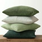 MIULEE Christmas Green Decorative Throw Pillow Covers 18x18 Inch Set of 4 Boho Farmhouse Cushion Covers Mordern Nordic Pillow Cases Soft Corduroy Gradient Home Decor for Couch Sofa Living Room Bed