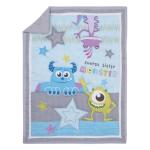 Disney Monsters, Inc. Cutest Little Monster Turquoise, Green, Purple, and Gray, Sully, Mike, and Randall 3 Piece Nursery Crib Bedding Set - Comforter, Fitted Crib Sheet, and Crib Skirt
